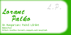 lorant palko business card